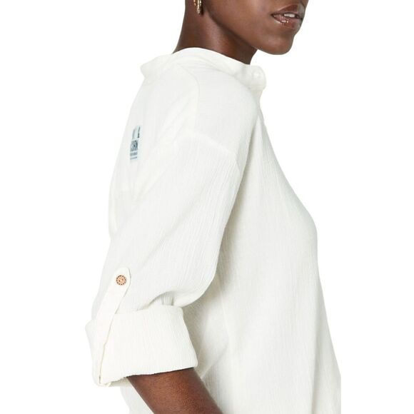 Oak & Acorn Women's Selenite Cotton Roll Tab Sleeves Seed Tunic Top Size Large - Picture 3 of 13